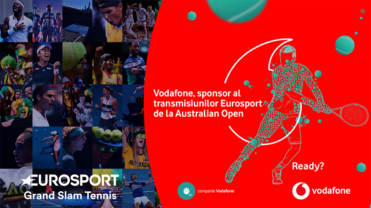 Vodafone - sponsor transmisiuni turnee de tenis din 2020 difuzate de Eurosport